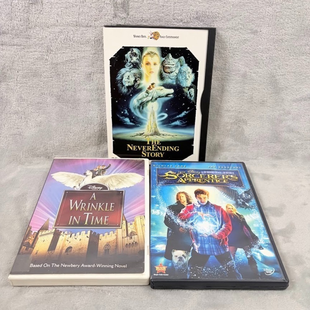 Fantasy Family DVD Lot 3 Sorcerer's Apprentice Wrinkle in Time Neverending Story
